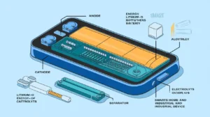 Lithium-ion battery cross-section and energy density comparison