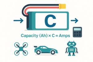 What C Rating Means on a LiPo Battery: simple formula and applications (drone, RC car, robot)