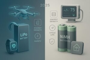 2025 LiPo vs NiMH Battery Comparison: energy, device, safety visual