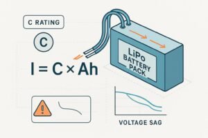 Cover image: LiPo battery C rating explained with formula and current flow arrows