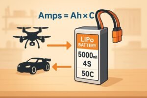 LiPo Battery C Rating explained with simple formula and RC models