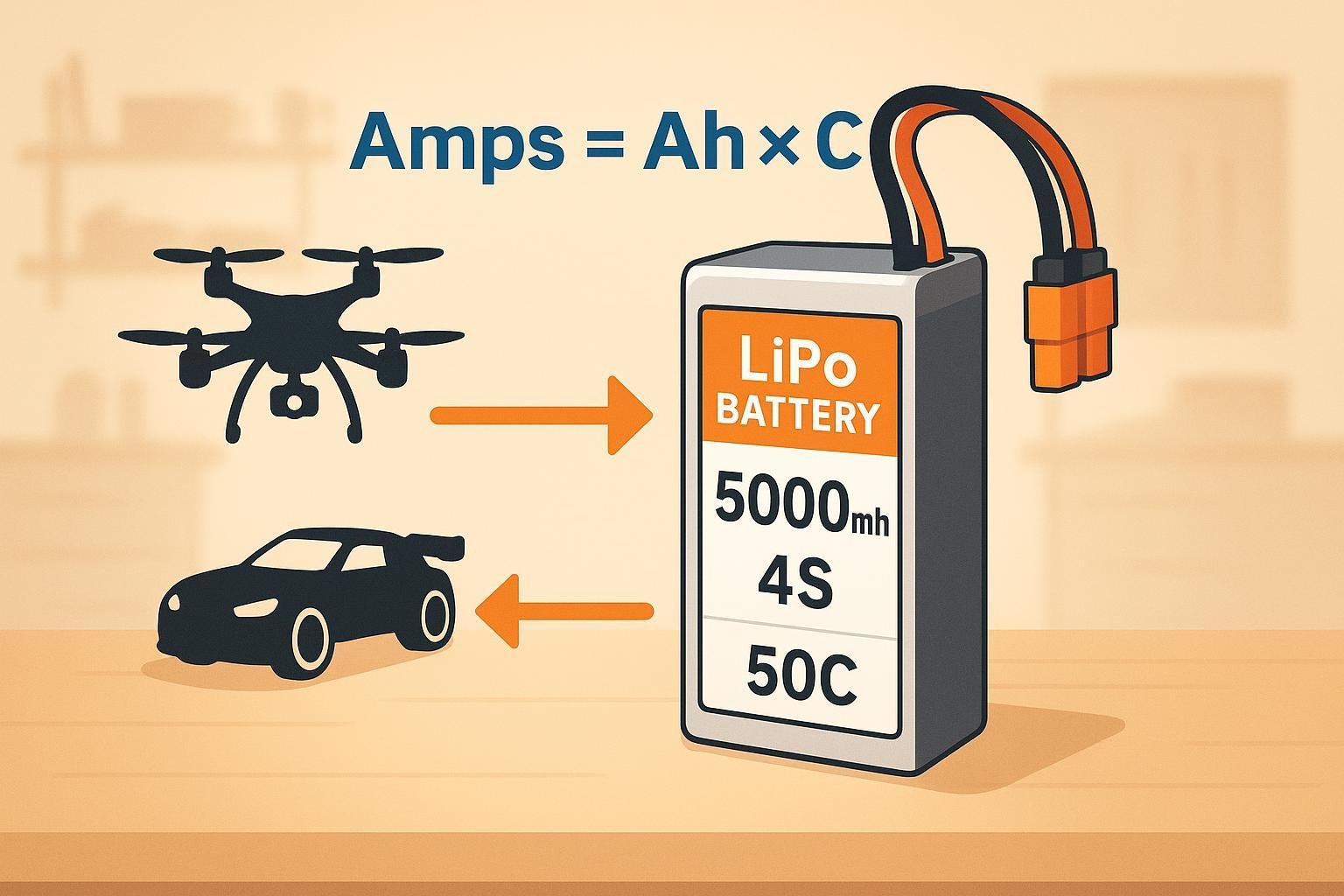 LiPo Battery C Rating explained with simple formula and RC models