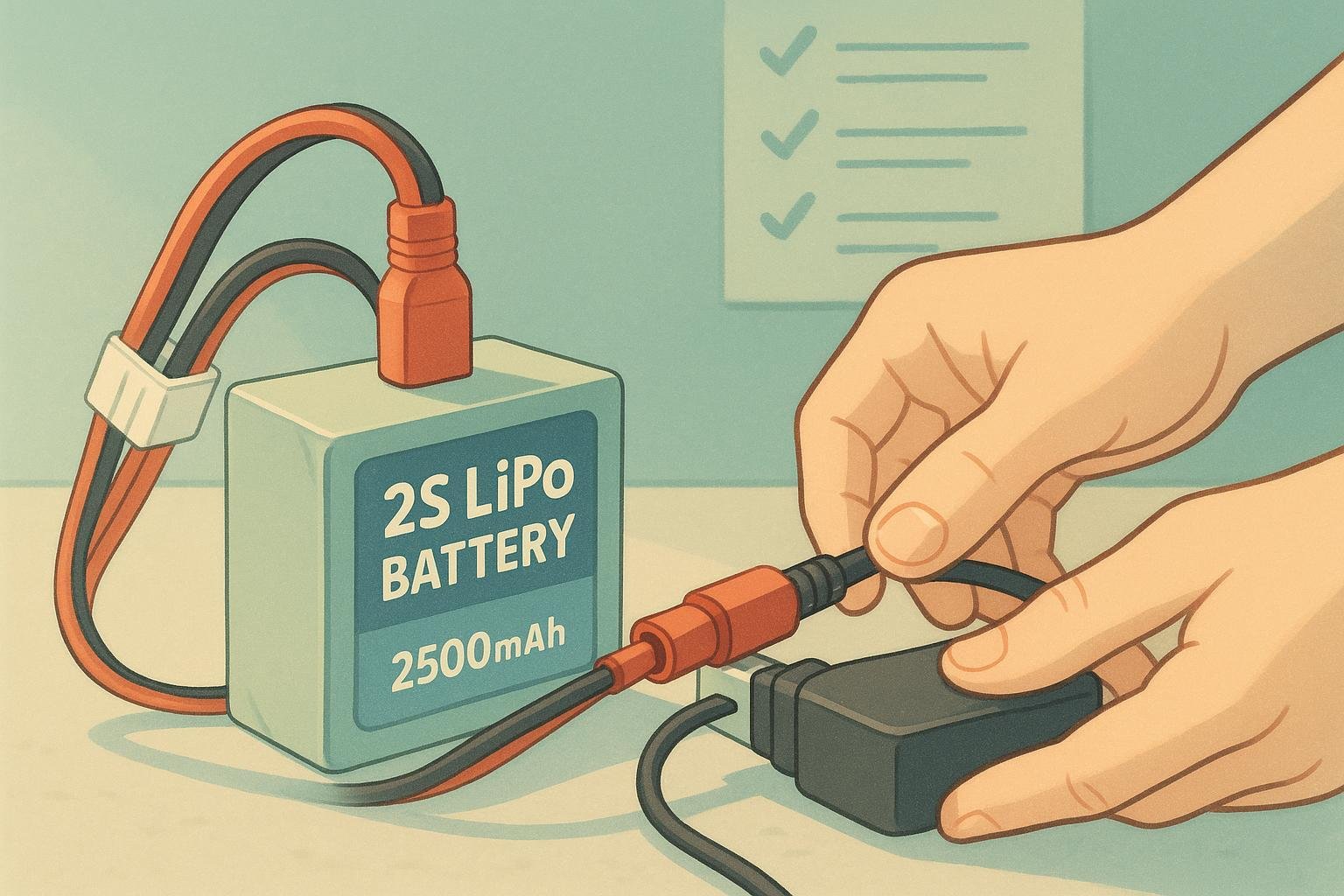 A 2S LiPo battery and charger in a safe, friendly learning environment for beginners.